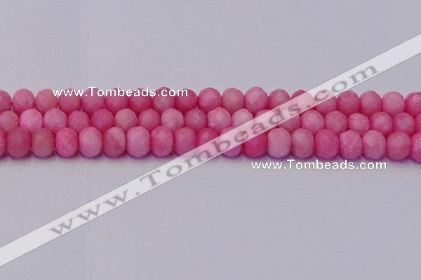 CRB1850 15.5 inches 6*10mm faceted rondelle pink opal beads