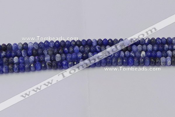 CRB1856 15.5 inches 4*6mm faceted rondelle sodalite beads