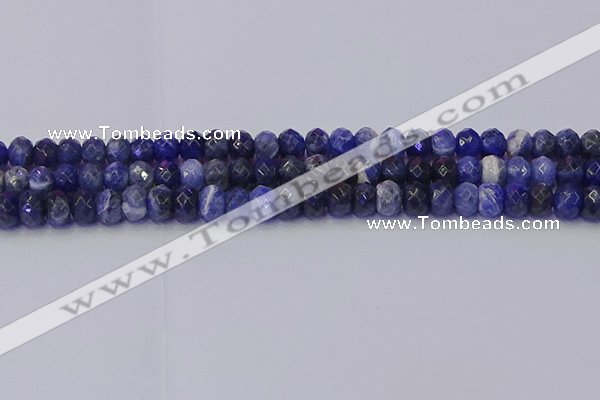 CRB1857 15.5 inches 5*8mm faceted rondelle sodalite beads