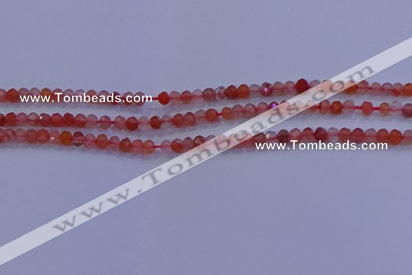 CRB1860 15.5 inches 2*3mm faceted rondelle south red agate beads