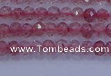 CRB1863 15.5 inches 2*3mm faceted rondelle strawberry quartz beads