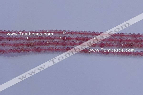 CRB1863 15.5 inches 2*3mm faceted rondelle strawberry quartz beads