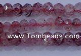 CRB1864 15.5 inches 2.5*4mm faceted rondelle strawberry quartz beads
