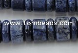 CRB187 15.5 inches 6*16mm – 10*16mm rondelle blue dumortierite beads