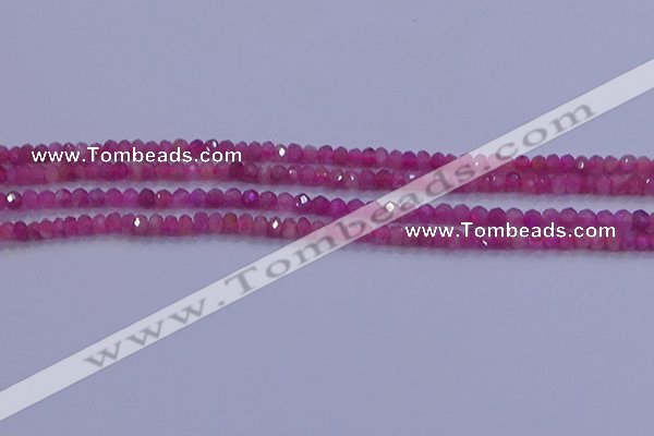 CRB1878 15.5 inches 2*3mm faceted rondelle red tourmaline beads