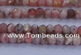 CRB1881 15.5 inches 2*3mm faceted rondelle rhodochrosite beads