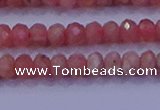 CRB1885 15.5 inches 2.5*4mm faceted rondelle rhodochrosite beads