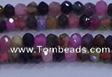 CRB1888 15.5 inches 2.5*4mm faceted rondelle tourmaline beads