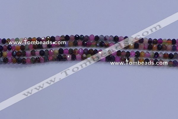 CRB1888 15.5 inches 2.5*4mm faceted rondelle tourmaline beads