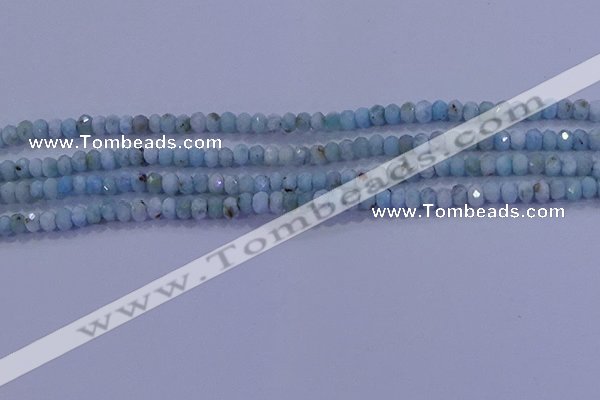 CRB1893 15.5 inches 2*3mm faceted rondelle larimar beads