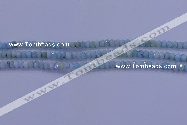 CRB1894 15.5 inches 2.5*4mm faceted rondelle larimar beads