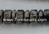 CRB190 15.5 inches 6*16mm – 10*16mm rondelle grey opal gemstone beads