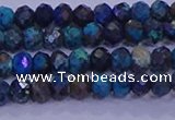 CRB1907 15.5 inches 2.5*4mm faceted rondelle chrysocolla & turquoise beads