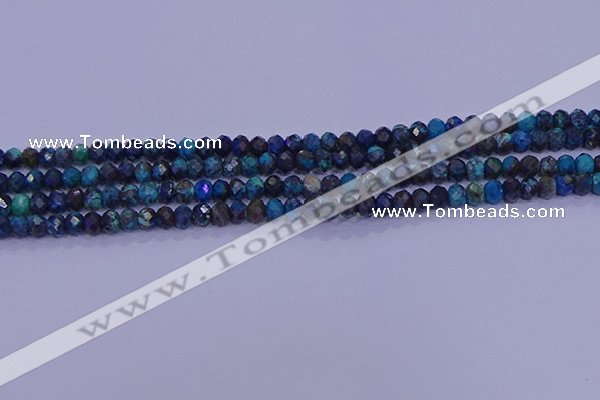 CRB1907 15.5 inches 2.5*4mm faceted rondelle chrysocolla & turquoise beads