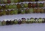 CRB1918 15.5 inches 2*3mm faceted rondelle green garnet beads