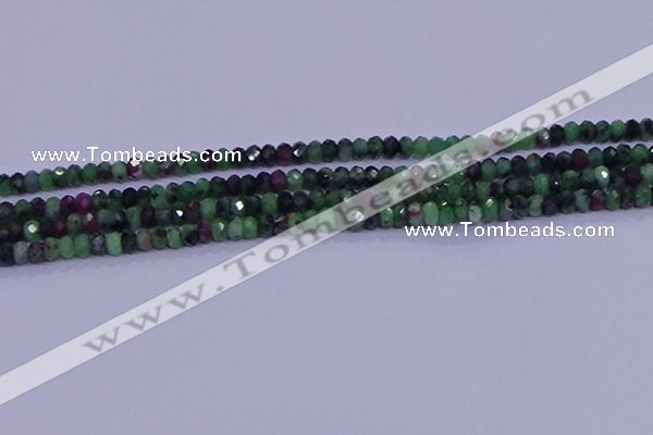 CRB1924 15.5 inches 2*3mm faceted rondelle ruby zoisite beads