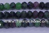 CRB1925 15.5 inches 2.5*4mm faceted rondelle ruby zoisite beads