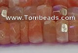 CRB1933 15.5 inches 6*12mm faceted rondelle sunstone beads