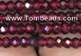 CRB1938 15.5 inches 2*3mm faceted rondelle red garnet gemstone beads