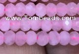 CRB1940 15.5 inches 2.5*4mm faceted rondelle rose quartz beads