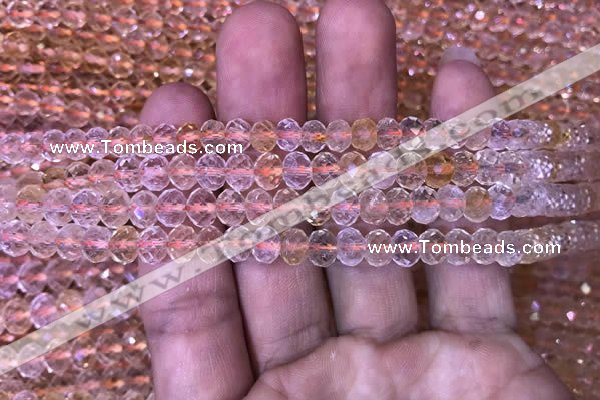 CRB1949 15.5 inches 4*6mm faceted rondelle citrine gemstone beads