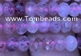 CRB1955 15.5 inches 3.5*5mm faceted rondelle strawberry quartz beads