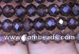 CRB1957 15.5 inches 3*4mm faceted rondelle smoky quartz beads