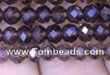 CRB1957 15.5 inches 3*4mm faceted rondelle smoky quartz beads