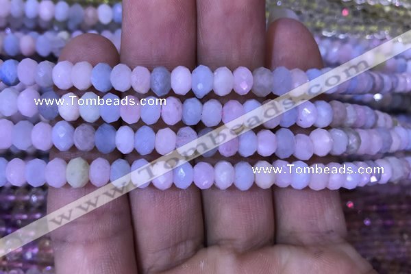 CRB1968 15.5 inches 4*6mm faceted rondelle morganite beads