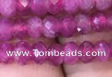 CRB1973 15.5 inches 3*5mm faceted rondelle pink tourmaline beads