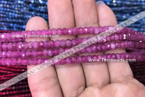 CRB1973 15.5 inches 3*5mm faceted rondelle pink tourmaline beads