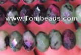 CRB1977 15.5 inches 5*8mm faceted rondelle ruby zoisite beads