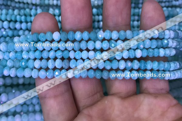 CRB1986 15.5 inches 3*5mm faceted rondelle amazonite gemstone beads