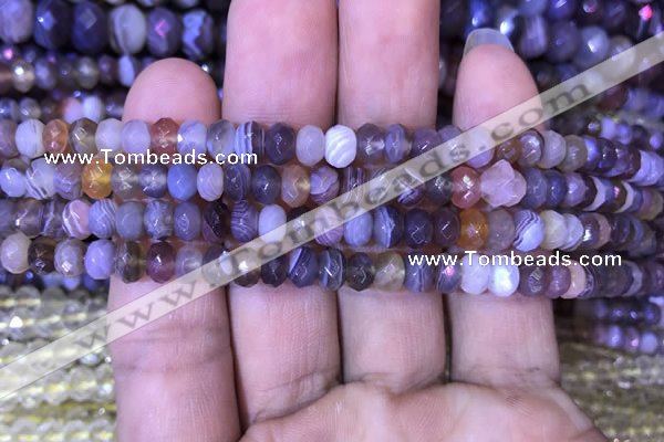 CRB1994 15.5 inches 4*6mm faceted rondelle Botswana agate beads