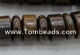 CRB200 15.5 inches 6*18mm - 13*18mm rondelle bronzite gemstone beads