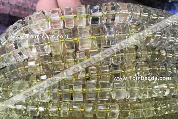 CRB2030 15.5 inches 7mm - 8mm faceted tyre lemon quartz beads