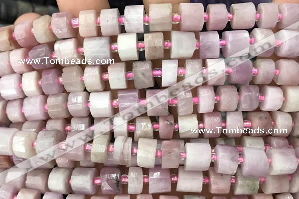 CRB2065 15.5 inches 7mm - 8mm faceted tyre kunzite gemstone beads