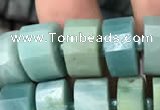 CRB2115 15.5 inches 7mm - 8mm faceted tyre amazonite beads