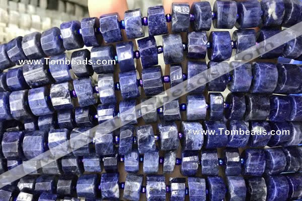 CRB2135 15.5 inches 7mm - 8mm faceted tyre sodalite gemstone beads