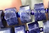 CRB2137 15.5 inches 11mm - 12mm faceted tyre sodalite gemstone beads