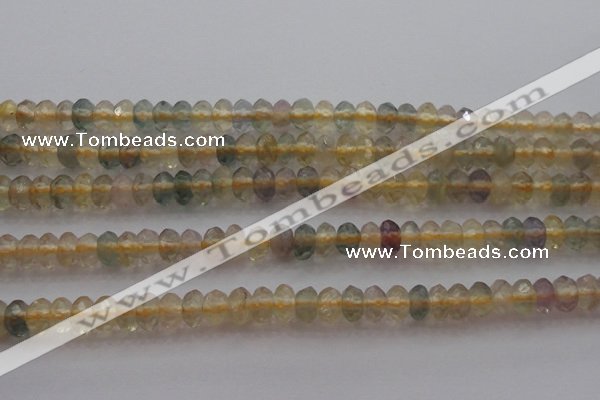 CRB214 15.5 inches 3*4mm faceted rondelle yellow fluorite beads