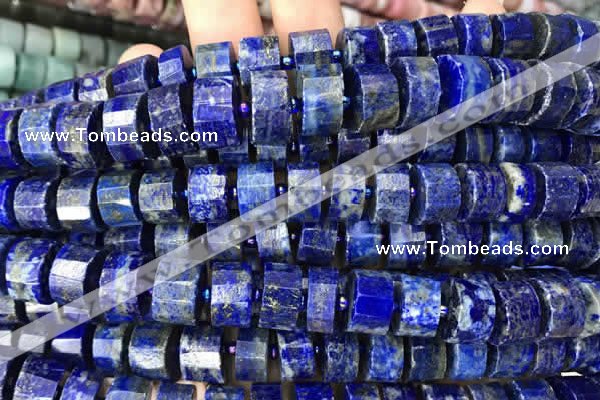 CRB2141 15.5 inches 9mm - 10mm faceted tyre lapis lazuli beads