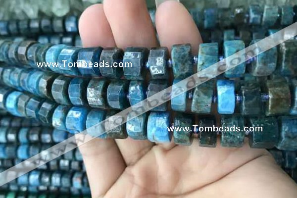 CRB2145 15.5 inches 7mm - 8mm faceted tyre apatite gemstone beads