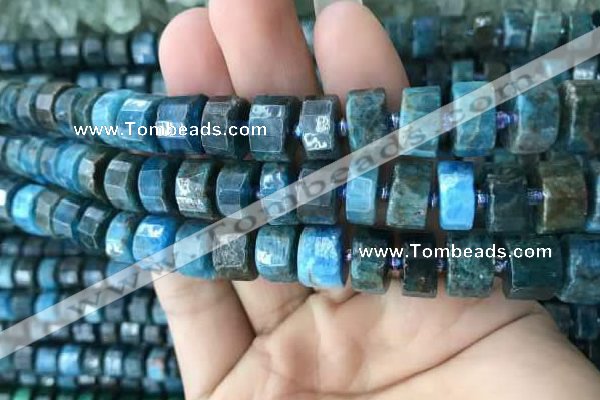 CRB2146 15.5 inches 9mm - 10mm faceted tyre apatite gemstone beads