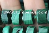 CRB2150 15.5 inches 7mm - 8mm faceted tyre malachite beads