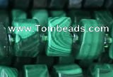 CRB2152 15.5 inches 11mm - 12mm faceted tyre malachite beads