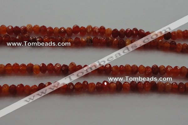 CRB216 15.5 inches 3*4mm faceted rondelle fire agate beads