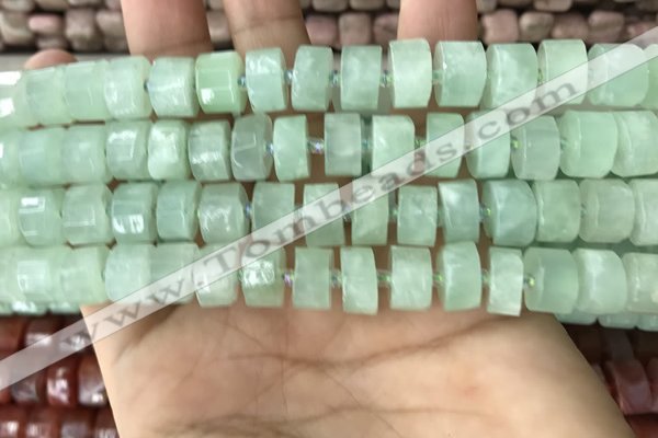 CRB2165 15.5 inches 8mm - 9mm faceted tyre light prehnite beads