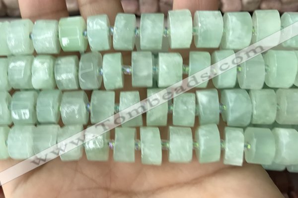 CRB2168 15.5 inches 13mm - 14mm faceted tyre light prehnite beads