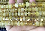 CRB2170 15.5 inches 8mm - 9mm faceted tyre yellow opal beads